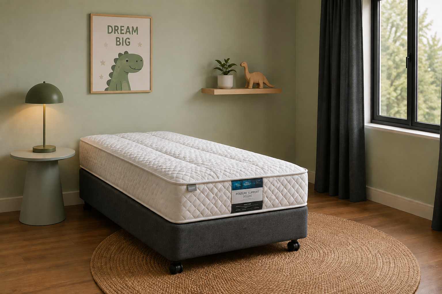 King Single Posture Support Deluxe Medium Mattress & Base