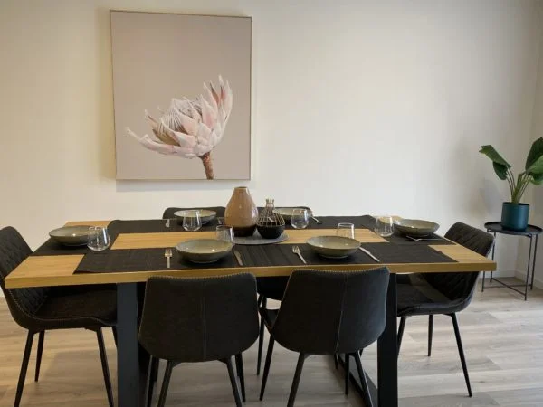 Heston 7 PCE U le Grey Chairs Styled - Click On Rental