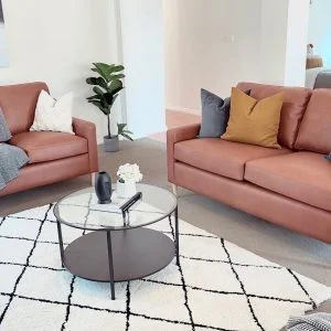 Sonia 2 Seater PU Leather Lounge Suite