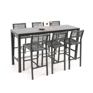 Beveridge Outdoor Bar Dining Table with Stools 7 piece