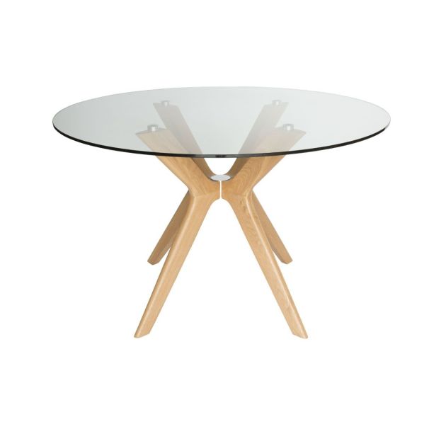 doreen glass dining table natural 120cm 1