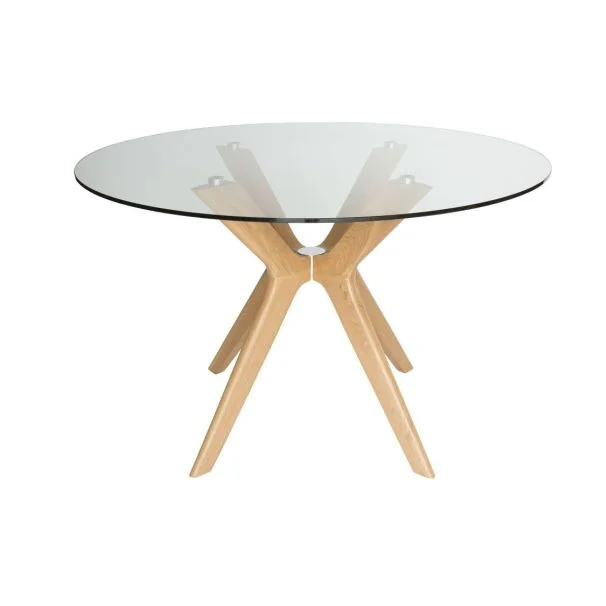 doreen glass dining table natural 120cm 1