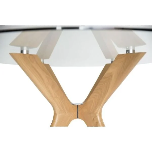 doreen glass dining table natural 120cm 4