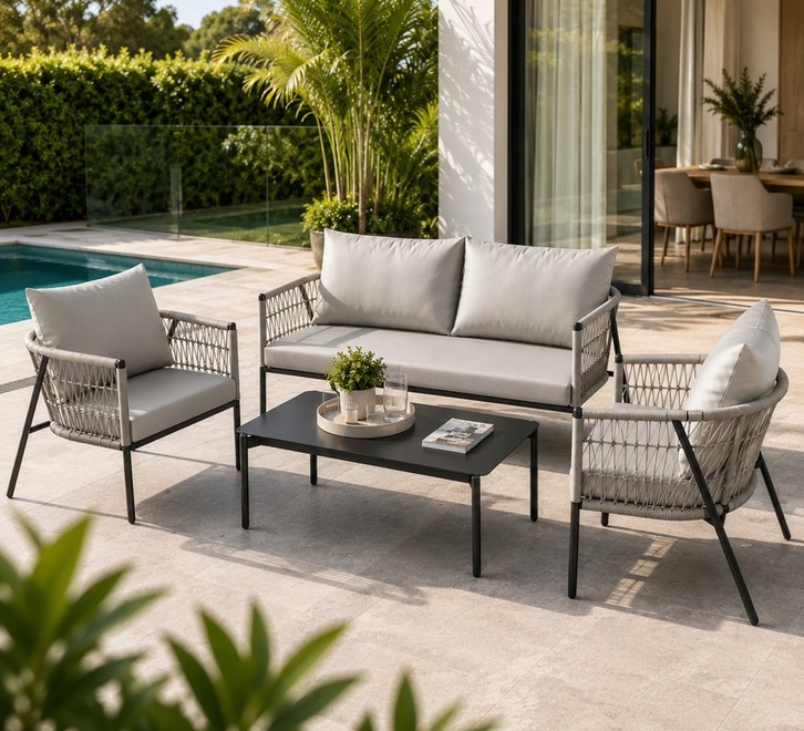 Atlas 4 Piece Outdoor Lounge Set - Image 2
